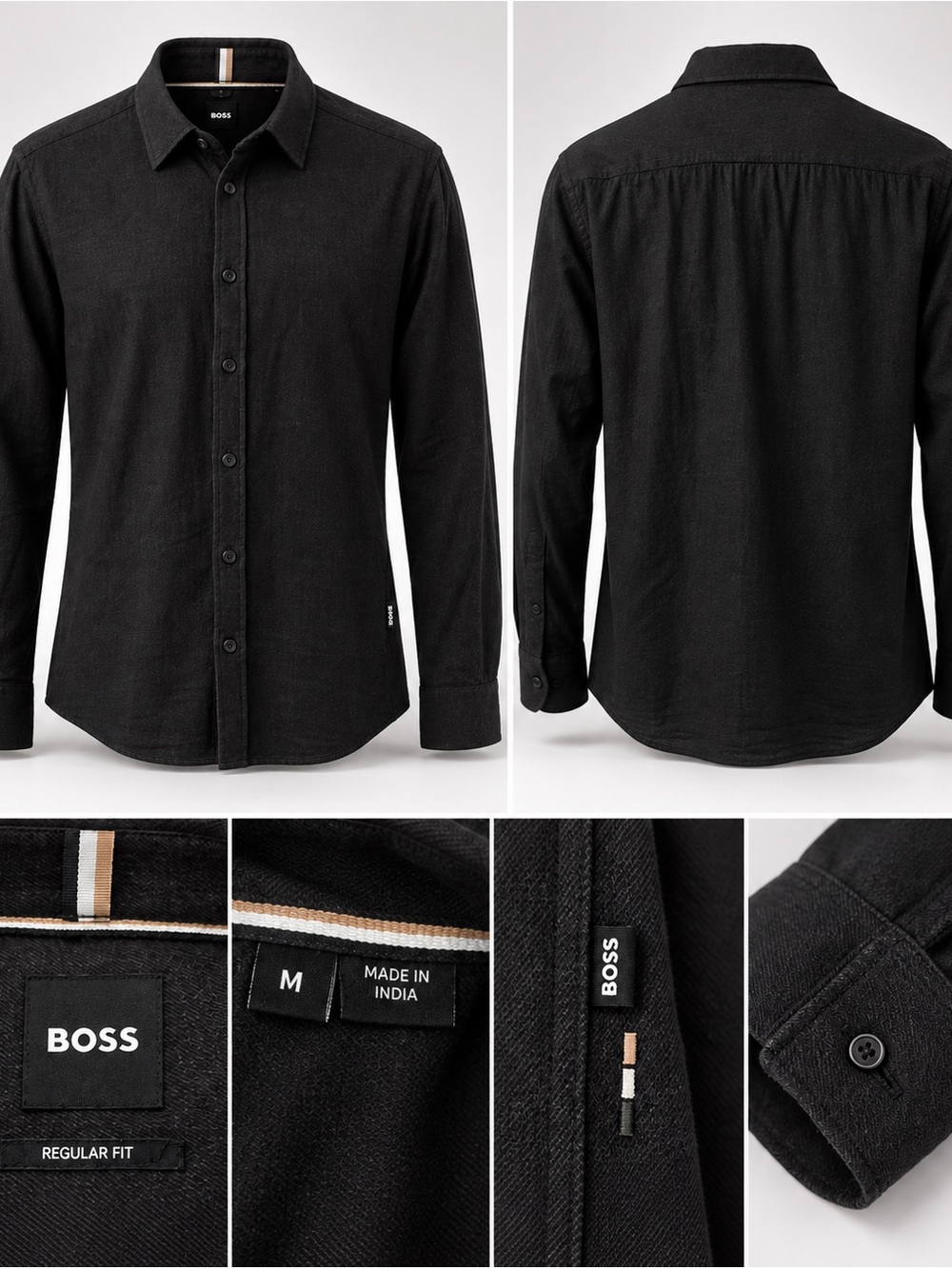 🖤 BOSS Black Button-Down Shirt | Men’s M Regular Fit